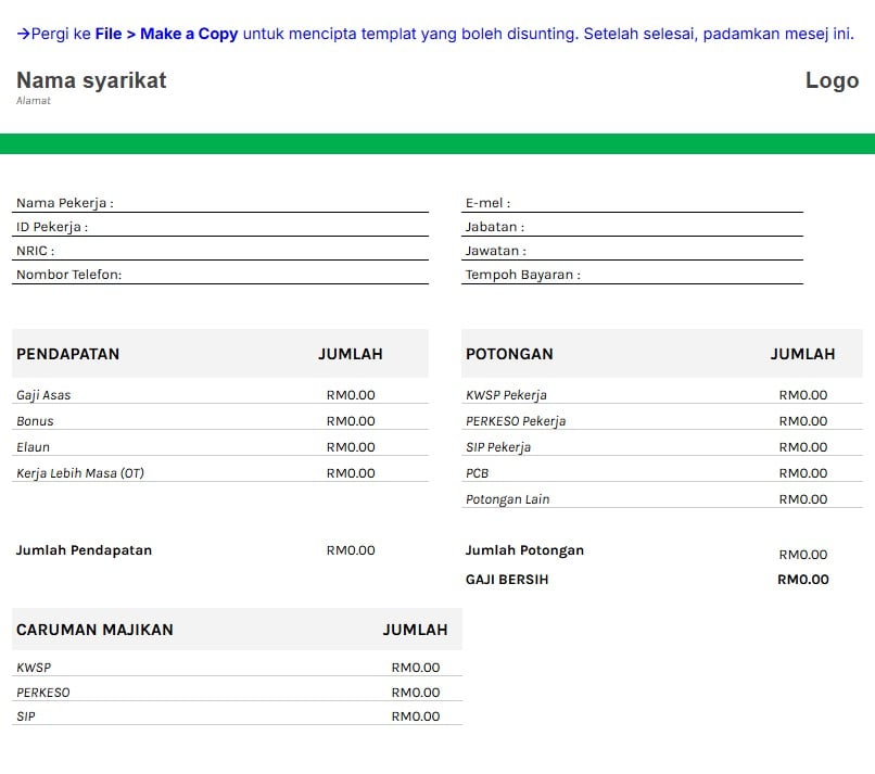 salary slip template malay